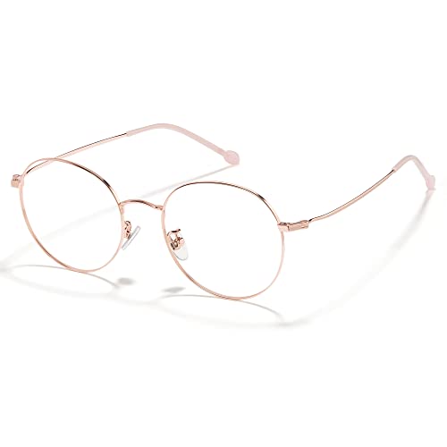 Image of Cyxus Blue Light Blocking Glasses Round Metal Frame Computer Glasses | Blue light blocking glasses featuring round metal frame, comfortable fit and versatile use for work, study and entertainment