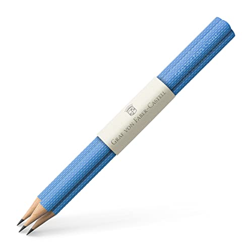 Graf Von Faber-Castell 118631 3 Lápices Guilloche Con Faja, Gulf Blue