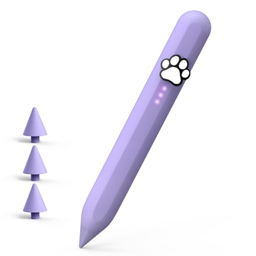 Kid-Friendly Stylus Pen for iPad(2018-2025) Fast Charge Kids Active Pencil with Tilt Sensitivity & Palm Rejection for iPad 11/10/9/8/7/6 Air 7/6/5/4/3/M3/M2 Pro 13/12.9/11/M4 Mini 7/6/5 Purple