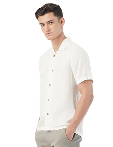 Image of FYLTR Men's Solid Rayon Casual Shirt with Resort Collar & Half Sleeves | Shirts for Men