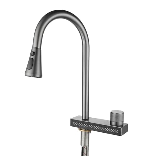 Évier de cuisine robinet extractible en acier inoxydable avec cascade volante