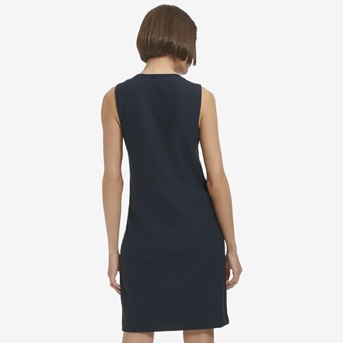 Image of Tommy Hilfiger Women's Sleeveless Split Neck Solid Jacquard Knit Dress
