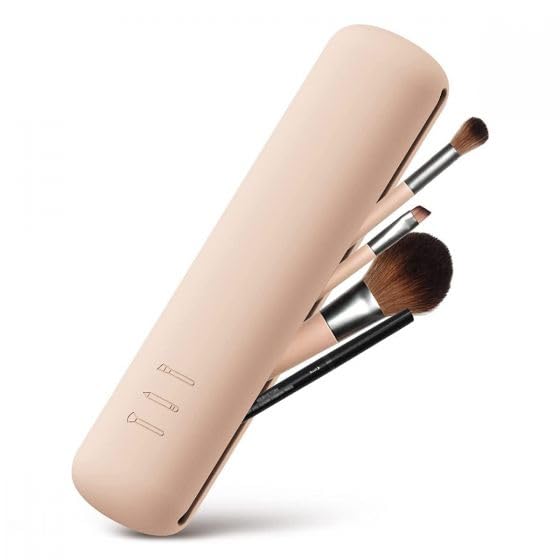 Travel Makeup Brush Holder, Magnetic Anti-fall Out Silicon Portable Cosmetic Face Brushes Holder, Soft and Sleek Makeup Tools
