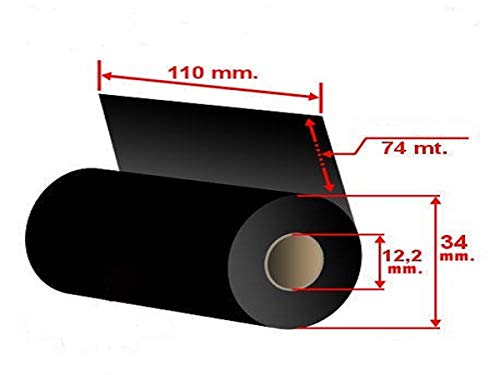 8 Rolos Etiqueta Tag 50x75x2 Roupas + 4 Ribbons Cera 110x74 Argox Elgin Godex Zetex Tsc Sato