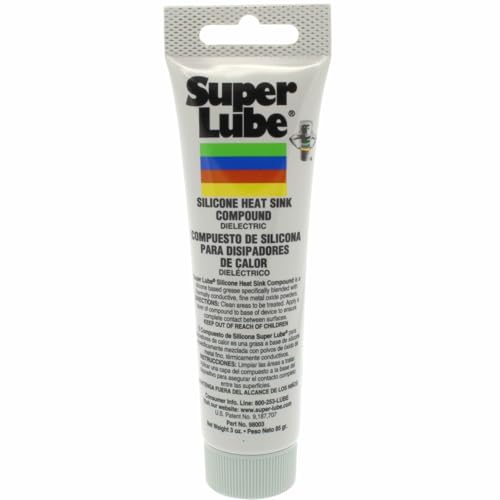Super Lube Silicone Heat Sink Compound - Thermally Conductive for Heat Transfer - High Dielectric Strength Thermal Compound - Ideal for Electrical Devices & Components - White - Tube - 3 oz (98003)