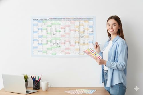 Image of 2025 Twin-Wire Binding Wall Calendar, 12x17 inches, Perfect for Planning and Organizing Home (colour plannar)