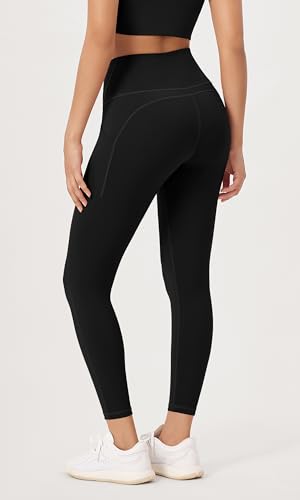 ODODOS 2-Pack 7/8 High Waist Workout Leggings with Pockets for Women, 25"/ 28" Tummy Control Athletic Yoga Pants2