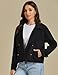 luvamia Women Jacket Oversized Jacket Cropped Women Black Womens Plus Size Jackets Fall Fall Womens Trench Coat Black XX-Large Fits Size 20/22