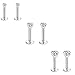 16g 2/3/4mm Cubic Zirconia Triple Forward Helix Ear Cartilage Tragus Studs Earrings Lip Piercing 16 gauge