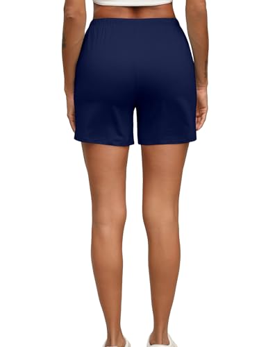 Image of Ekouaer Pajama Shorts for Women Soft Comfy Lounge Shorts Drawstring Pj Shorts Short Pajama Bottoms with Pockets S-XXL