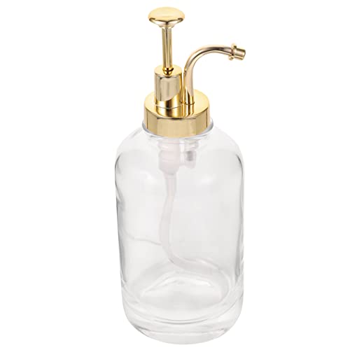 PartyKindom Glass Lotion Bottle Pump Honey Dispenser Stainless Steel Syrup Pump for Kitchen Home