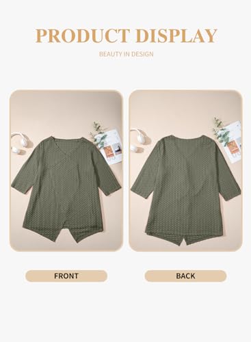 Image of Eytino Plus Size Cardigan for Women Lightweight Half Sleeve Summer Loose Kimono Cardigan Beach Cover Ups(1X-5X)