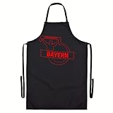 VIMAVERTRIEB® Schürze Bayern - Meine Fankurve - Druck: rot - Grillschürze Kochschürze Fußball Fanartikel Fanshop - schwarz