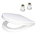 Produktbild MYLAVABO WC Sitz weiß passend zu Duravit Starck 2/3 mit Absenkautomatik/Softclose, einfach abnehmbar, Toilettendeckel überlappend, Klobrille hochwertiges Duroplast