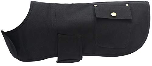 Brabtod Dog Coat Perfect for Dachshunds, Dog Winter Coat with Warm Fleece Lining, Dog Snowsuit with Adjustable Bands Sizes -Black-L