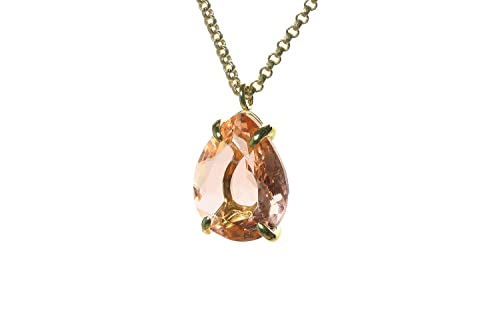 Collier Morganite unique avec boîte cadeau, l'idée cadeau mode idéale
