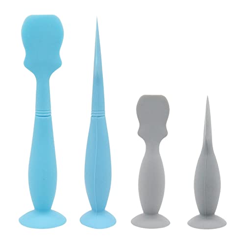 Baby Butt Paste Spatula Newborn Diaper Cream Brush Soft Silicone Applicator With Suction Base, 2 Pack (Big + Small Size), A Stype #TOP1