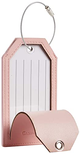 Casmonal Luggage Tags With Full Back Privacy Cover W/Steel Loops (01 Pink) #TOP4