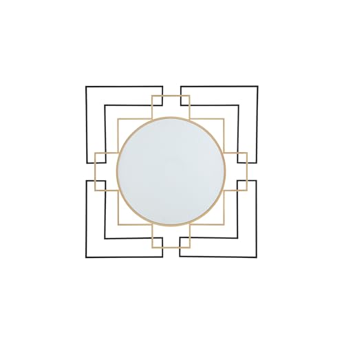Signature Design by Ashley Oceanal Contemporary Accent Mirror with Thin Frame, Black & Gold