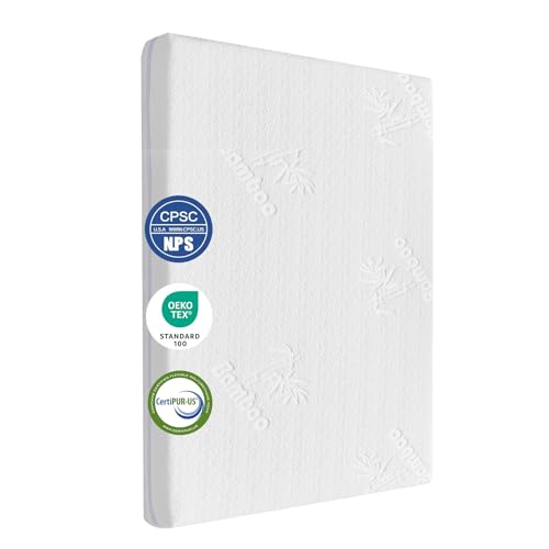 Image of AOHWIDER 35x20 Bassinet Mattress for ANGELBLISS: 2" Thick Dual Sided Gel Memory Foam Bassinet Mattress Fit for Yamesmile/Bellababy/AMKE/ANGELBLISS Baby Bassinet