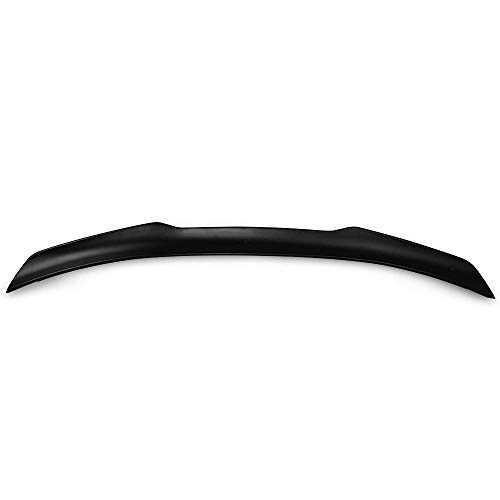 Trunk Spoiler Compatible with 2015-2023 Ford Mustang 2-Door Coupe, High Kick V Style Unpainted Black ABS Rear Spoiler Boot Deck Lid Roof Wing Replacement by IKON MOTORSPORTS, 2016 2017