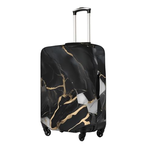 Light Black Marble 1 Tsa Approved Luggage Cover For 18-32 Inch Suitcases Scratch-Resistant Stretch Luggage Cover2