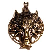 Símbolo Germánico Fenris de 40 x 48 mm y 38 g bañado en oro de 24 ct