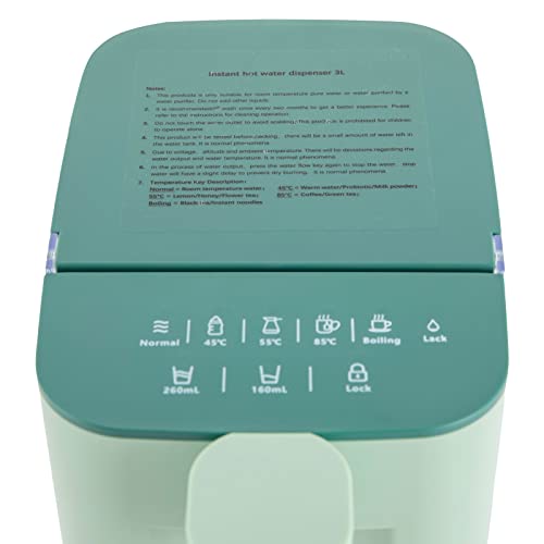 Dispensador de agua caliente instantáneo 3L eléctrico verde miniatura 4