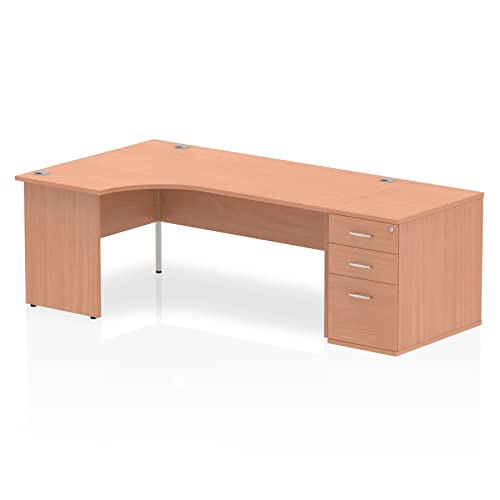 Image of Impulse I000567 "Left Hand Cantilever Workstation 800" Pedestal Bundle - Walnut
