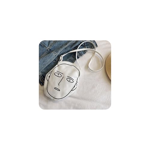 ワンパンマン グッズ サイタマ トートバッグ キャンバスバック ショッピングバッグ 買い物袋 手提げ袋 大容量 帆布 肩掛けバッグ 軽量 トート 無地 通学通勤 アニメ キャラクター コスプレ小物 文化祭 学園祭 (02)