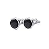 4 Pairs Cufflinks for Men, Stainless Steel Classic Cufflinks Black Round and Square Retro Knot French Striped Shirt Suit Button Cuff Link Kit For Wedding Business Graduation Jewelry Gift #2