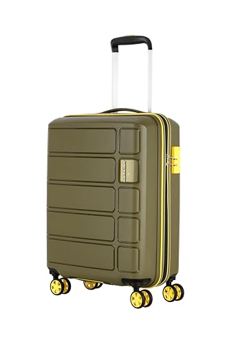 Kamiliant by American Tourister Harrier Zing|Cabin Trolley Bag Small Size(56 cms) for Travel| Hard Case Polypropylene (PP) Suitcase|360° 8-Wheel Spinner Luggage Trolley|Combination Lock|Military Olive