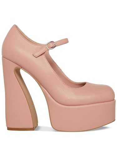 Madden Girl Womens Khloie Faux Leather Platform Heels Pink 8.5 Medium (B,M)2