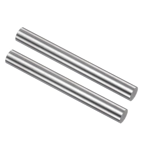 QUARKZMAN 2 Stück Runde Stahlmetallstangen, 8mm x 60mm Hochgeschwindigkeitsstahl (HSS) Drehbank Werkzeug, für Wellengetriebe Bohrmaschinen Drehen Miniatur DIY Handwerk