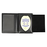 JSHYGOUP Law Enforcement Badge Holder Wallet, Eagle Shape Badge Holder, Hidden Police Wallet, Shield Wallets (Black Genuine Leather)
