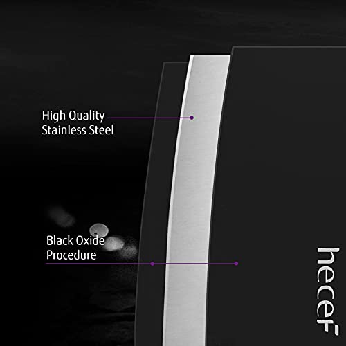 Foto von hecef 6‑teilig scharfes Messerset Set mit passenden Klingenschutzhüllen, schwarzoxidierten Klingen und Soft‑Touch‑Griffen, kratzfest und rostbeständig, für Küche und Camping