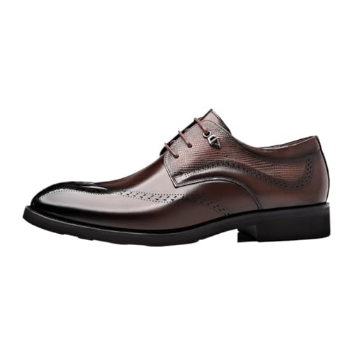Elegant Prom Dress Shoes for Men Classic Oxford Leather Lace-up Formal Shoes for Wedding Business Evening Wear