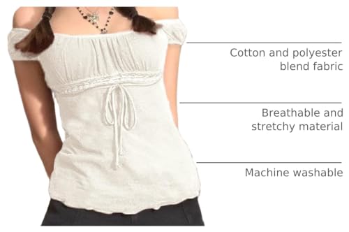 Image of Fairy Grunge Y2k Shirts Vintage Crop Tops Short Sleeve Girls Slim Fit Tees