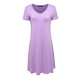 Fügen Sie dieses essentielle Basic-Nachthemd zu Ihrem Kleiderschrank hinzu, um süße Träume ohne Nachtschwitzen in der Nacht zu genießen. Handwäsche oder Maschine, nicht bleichen, Dampfbügeleisen oder Handdampfer verwenden, zum Trocknen aufhängen oder flach trocknen