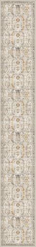 Madane 3x20 Hallway Runner Rug - Extra Long Carpet Runners for Hallways 20ft Non Slip Stain Resistant Rugs Runner for Living Room Bedroom 20 Feet Distressed Floor Carpet for Kitchen, Brown/Gold