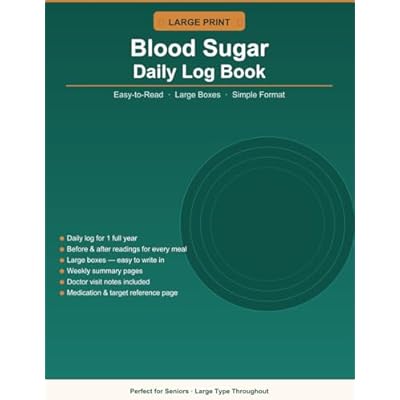 Large Print Blood Sugar Daily Log Book