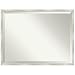 Amanti Art Beveled Wall Mirror (32 x 42 in.), Crackled Metallic Narrow Frame - Bathroom Mirror Silver, X-Large