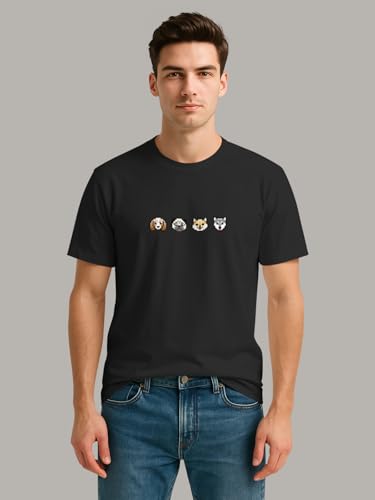 Image of BULLMER Trendy Printed Round Neck Half Sleeve Tshirt for Men | Mens Crew Neck Tshirt - Pack of 2
