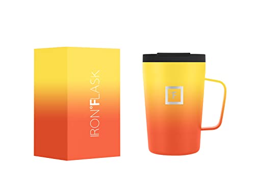 IRON °FLASK Grip - Taza de café 2.0, a prueba de fugas, botella de acero inoxidable aislada al vacío, doble pared, termo viaje, frío caliente, agua y metal cantina fuego, 12 onzas Cover