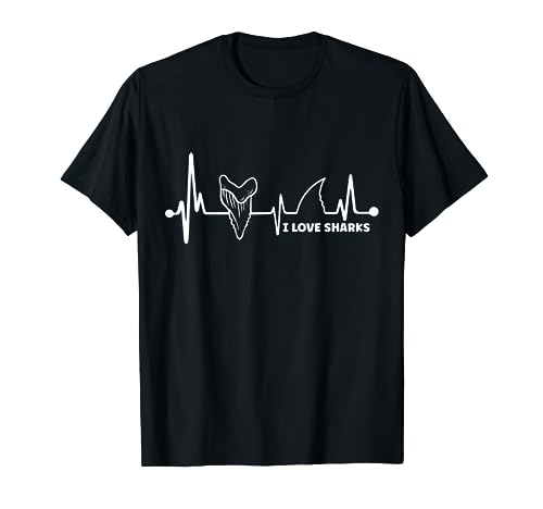 Dientes Heartbeat Shark Fossil Hunter I Love Sharks Camiseta