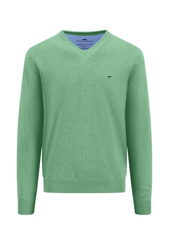 FYNCH-HATTON Pullover aus Baumwolle mit V-Ausschnitt Turf Green/XXL