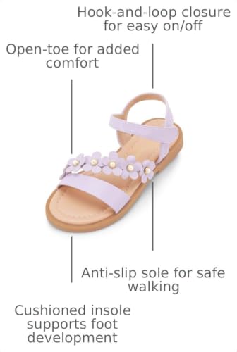 Image of PANDANINJIA Girls Sandals Open Toe Summer Flats Dress Shoes
