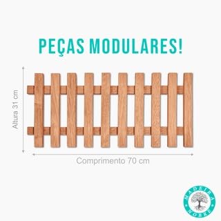 Painel vertical de madeira maciça para flores - floreira ripada 70x31cm