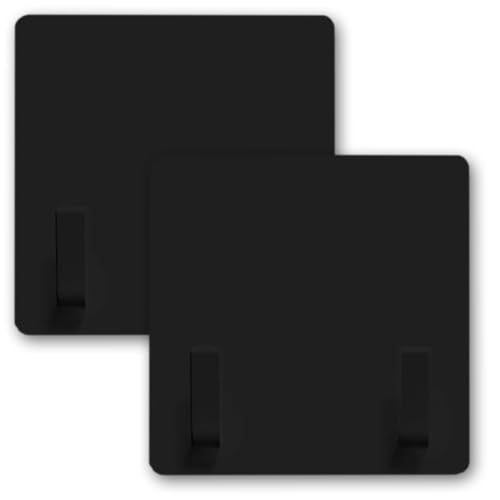 Acmerota 2Pcs Black Single Blanking Plate Cover with Hooks 1 Gang Electrical Blanking Covers Blank Plate Single for Electrical Sockets Back Box Plug Socket Cover Exposed Outlets, Round Edge, Pasted