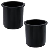 Dnyta 2Pcs 4.2' x 4' Black Plastic Cup Holder Insert, Sofa Recliner Car Seat Cups Holder Replacement, Poker Table Cup Holders, for Table, Sofa, Boats, Truck, Car